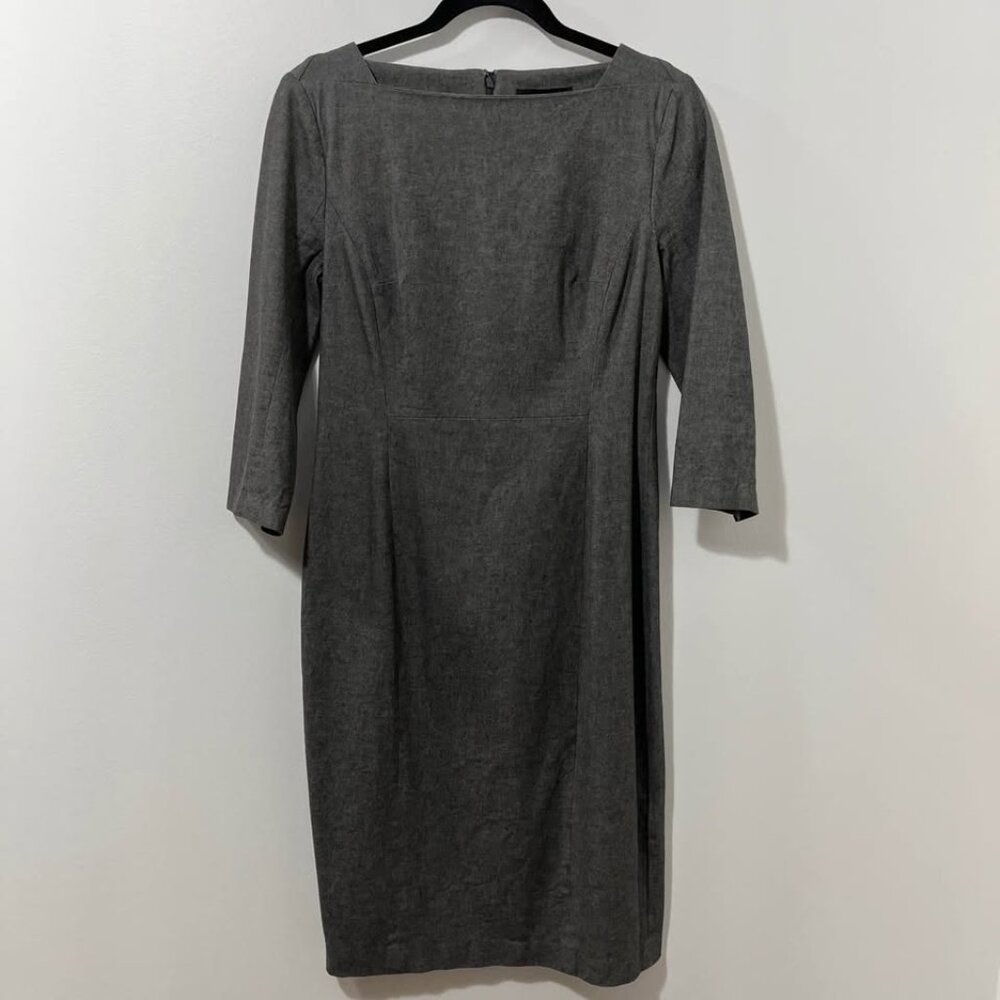 Banana Republic Gray Structured Corpcore Minimalist Sheath Luxe Dress [size 10] - Picture 2 of 10